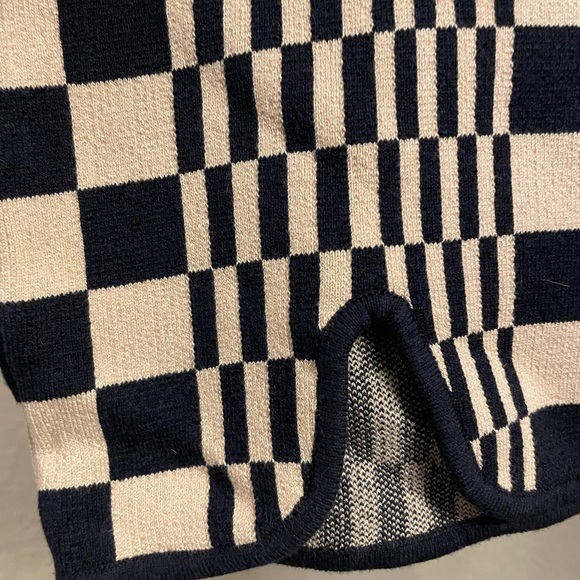 Checkered Mini Skirt in Navy and Cream - Picture 3 of 5